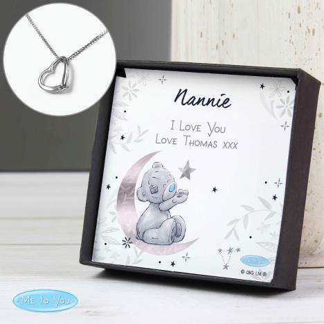 Personalised Moon & Stars Me to You Silver Tone Necklace Extra Image 3